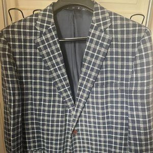 BROOKS BROTHERS REGENT CLASSIC-FIT COTTON-LINEN CHECKED SPORT COAT 46R